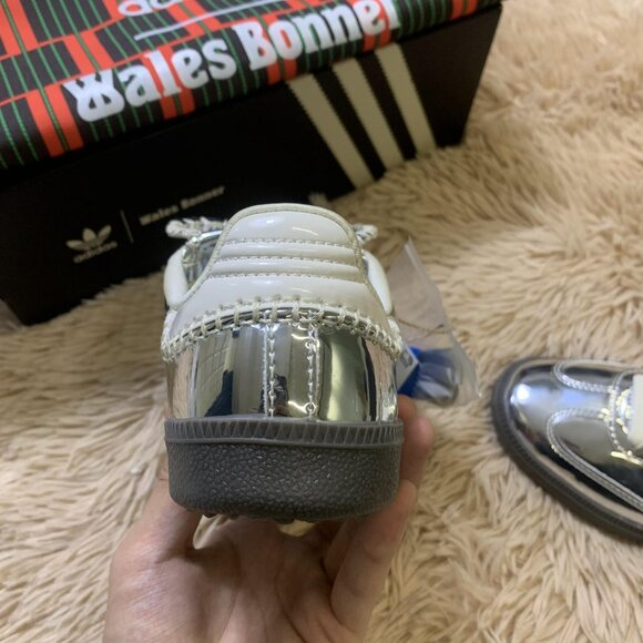New Adidas Samba x Wales Bonner Silver Metallic Women Sneaker - Picture 7 of 7